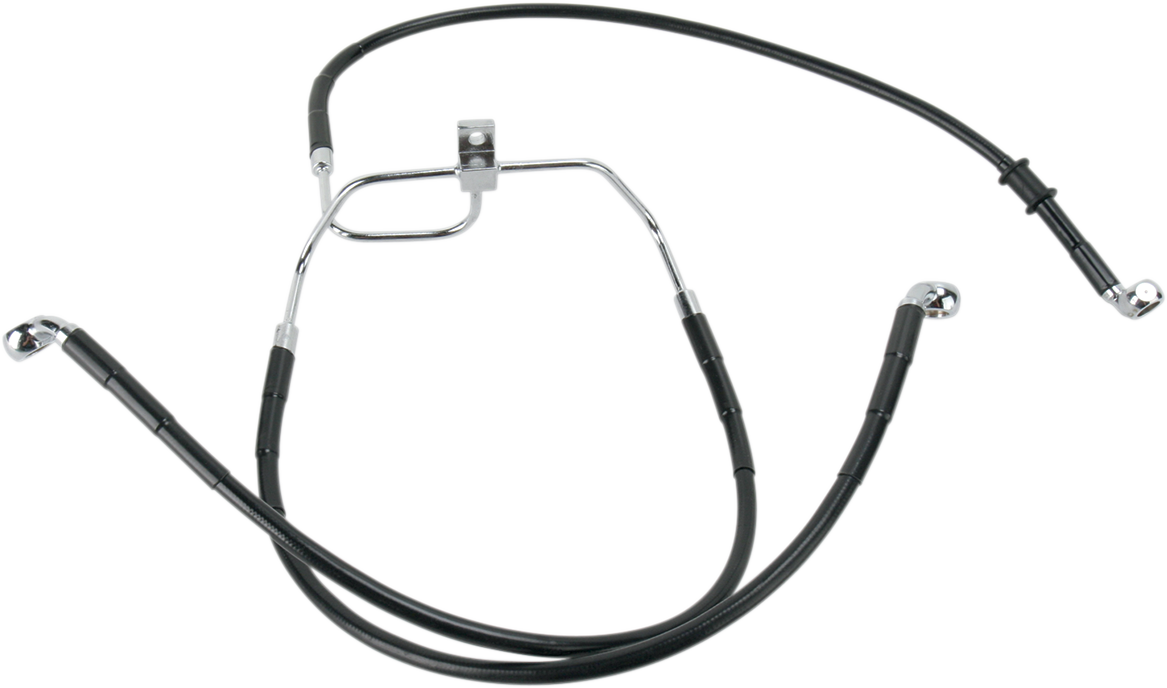 DRAG SPECIALTIES Brake Line - Front - Black - +6" - FXDF '08-'17 660325-6BLK