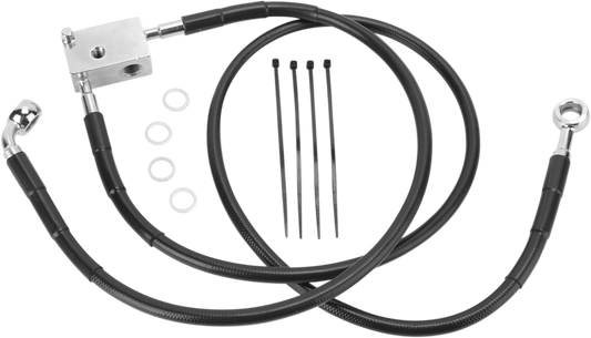 DRAG SPECIALTIES Brake Line - Rear - Black 640221-BLK