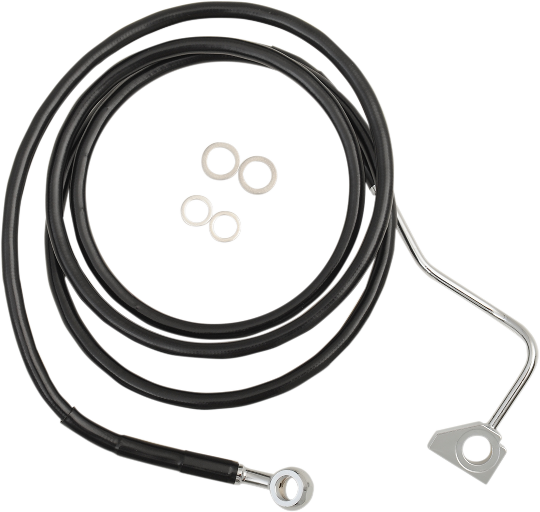 DRAG SPECIALTIES Brake Line - Front - Black - +6" with ABS 614220-6BLK