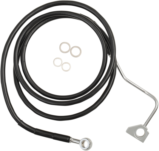 DRAG SPECIALTIES Brake Line - Front - Black - +12" with ABS 614220-12BLK