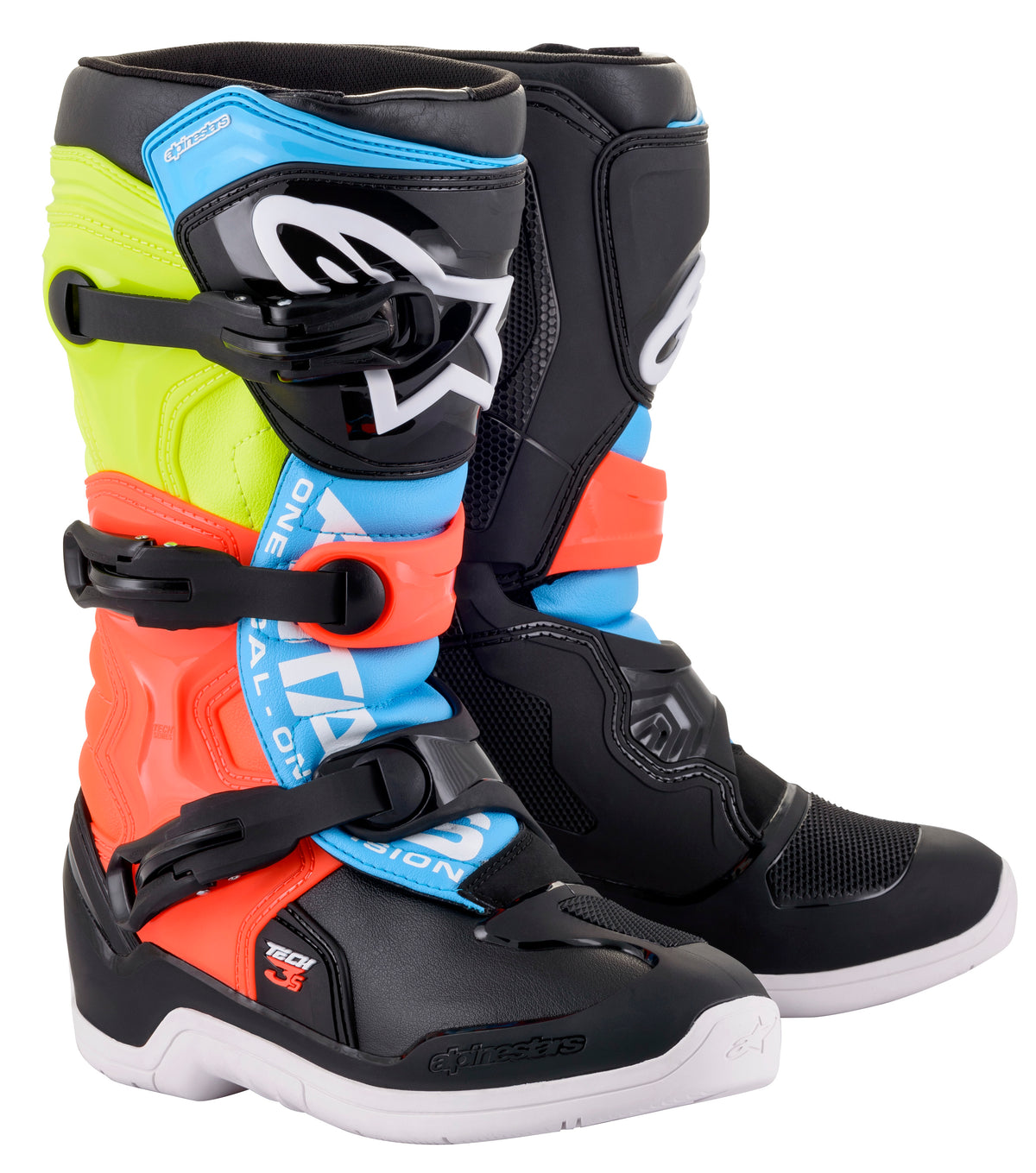 Tech 3s Youth Boots Blk/Ylw Fluo/Red Fluo Sz 06