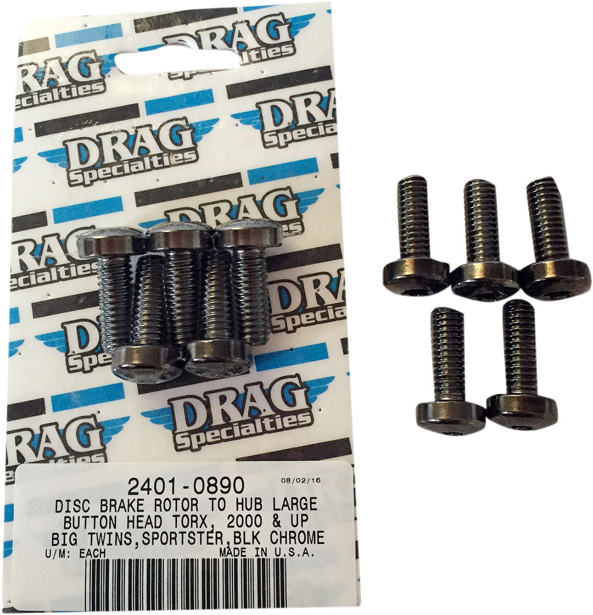 DRAG SPECIALTIES Rotor to Hub Front Kit - Black MK771BK