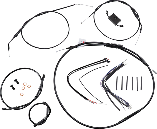 BURLY BRAND Handlebar Cable and Brake Line Kit - Extended - Sportsters - 16" Ape Hanger Handlebars - ABS B30-1231