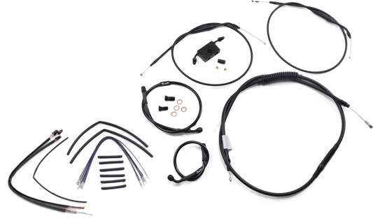 BURLY BRAND Handlebar Cable and Brake Line Kit - Extended - Sportsters - 12" T-Bar Handlebars - ABS B30-1266