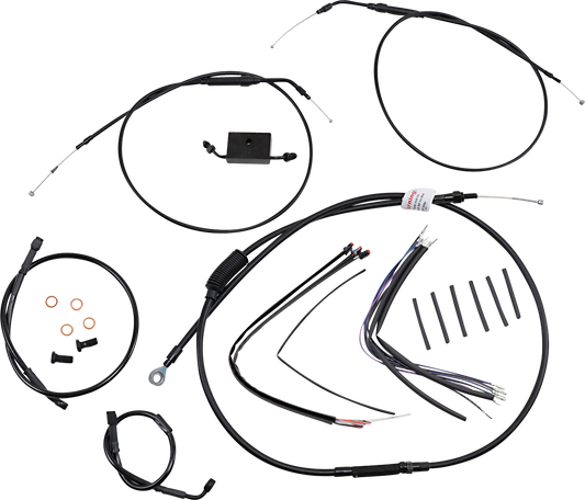 BURLY BRAND Handlebar Cable and Brake Line Kit - Extended - Sportsters - 14" T-Bar Handlebars - ABS B30-1267