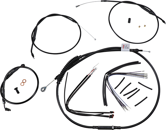 BURLY BRAND Handlebar Cable and Brake Line Kit - Extended - Sportsters - 12" T-Bar Handlebars - ABS B30-1268