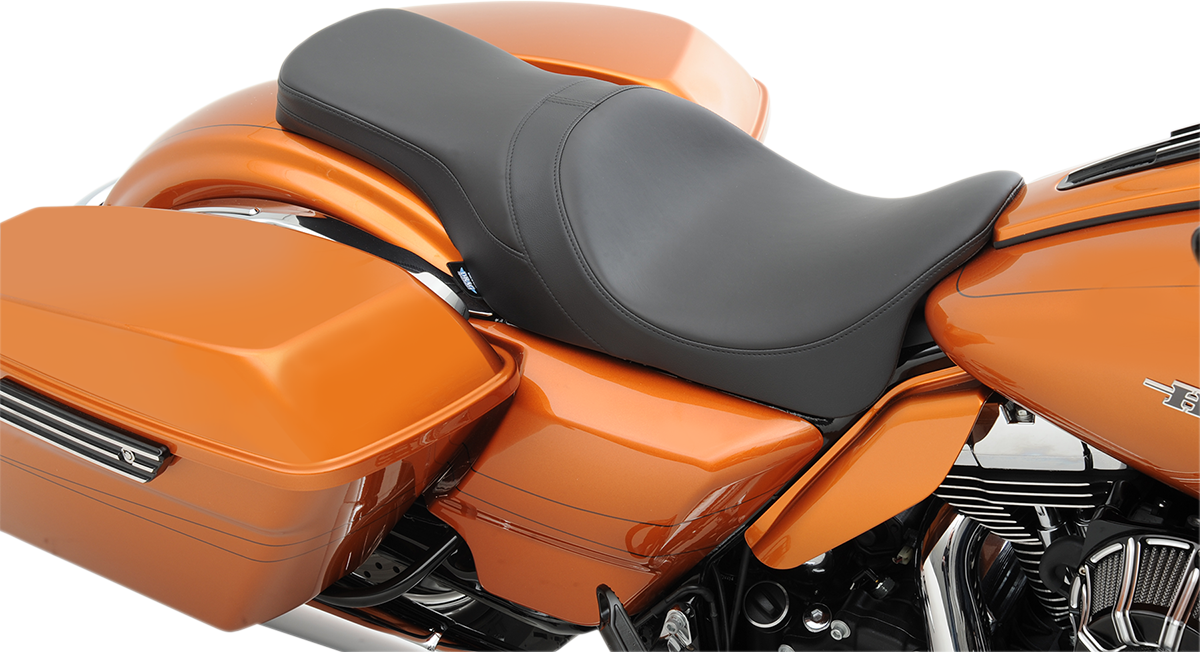 DRAG SPECIALTIES Forward Positioned Predator 2-Up Seat - Solar Leather - FL '08-'22 0801-1264