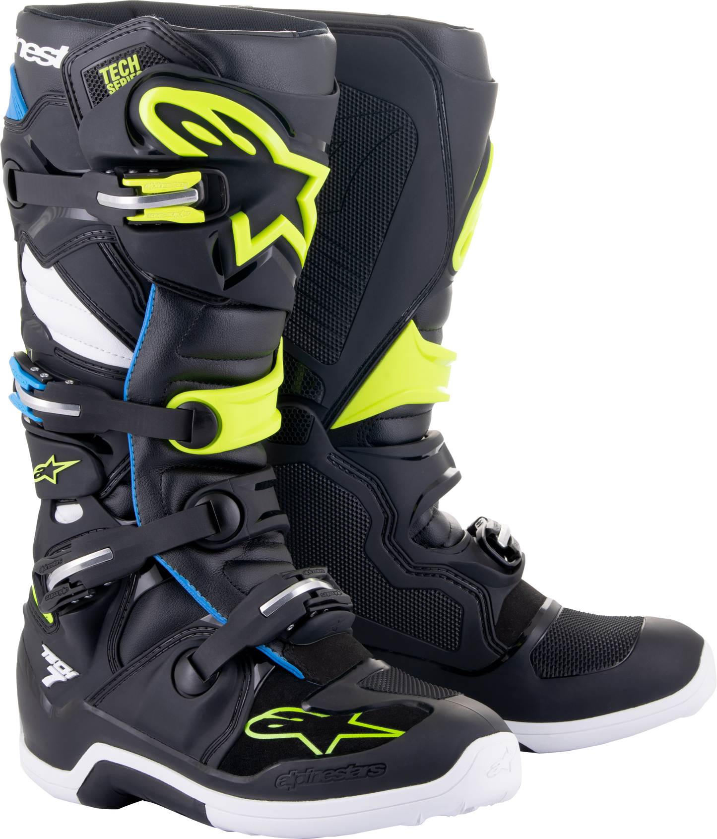 Tech 7 Boots Blk/Enamel Blu/Fluo Yel Sz 8