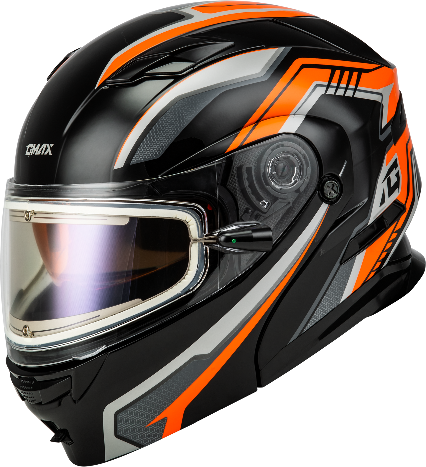 Md 01s Transistor Snow Helmet W Electric Shld Orange/Blk Sm