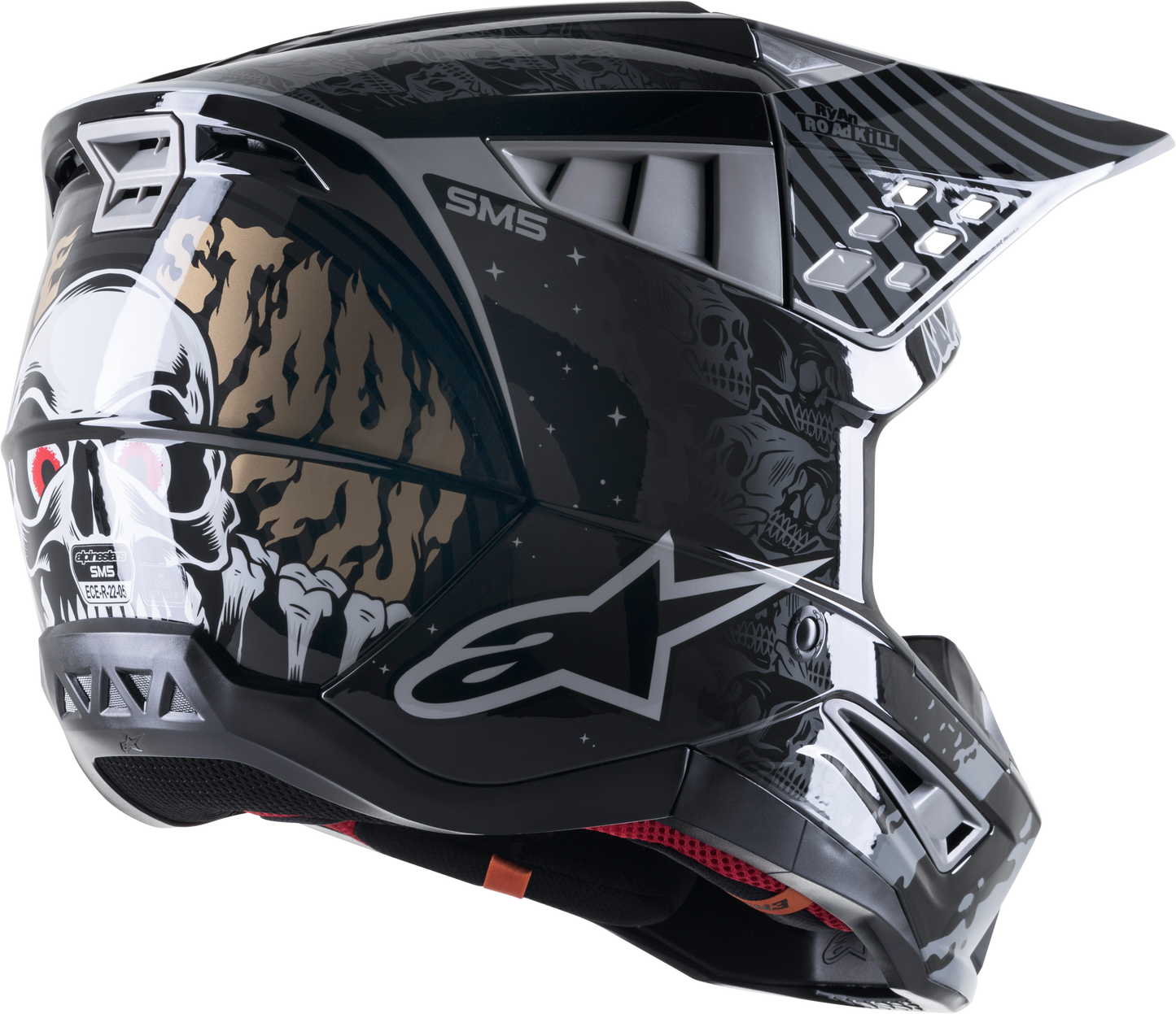 S M5 Solar Flare Helmet Black/Grey/Gold Sm