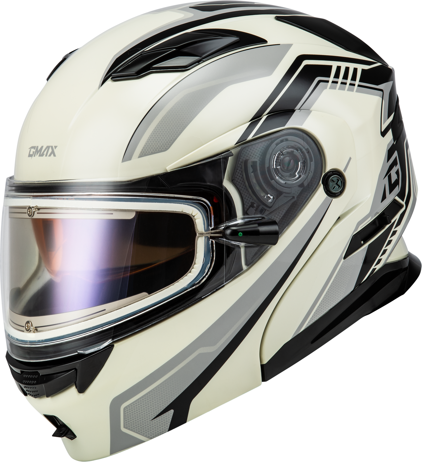 Md 01s Transistor Snow Helmet W Elec Shld White/Grey/Blk 2x