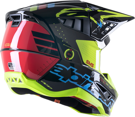 SM5 Helmet - Action - Gloss Black/Blue/Fluo Yellow - Large