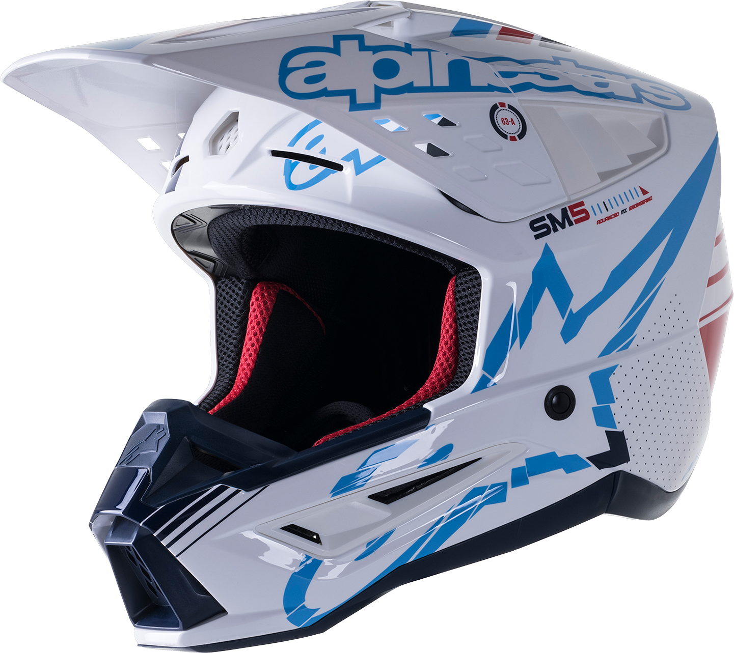SM5 Helmet - Action - Gloss White/Cyan/Black - 2XL
