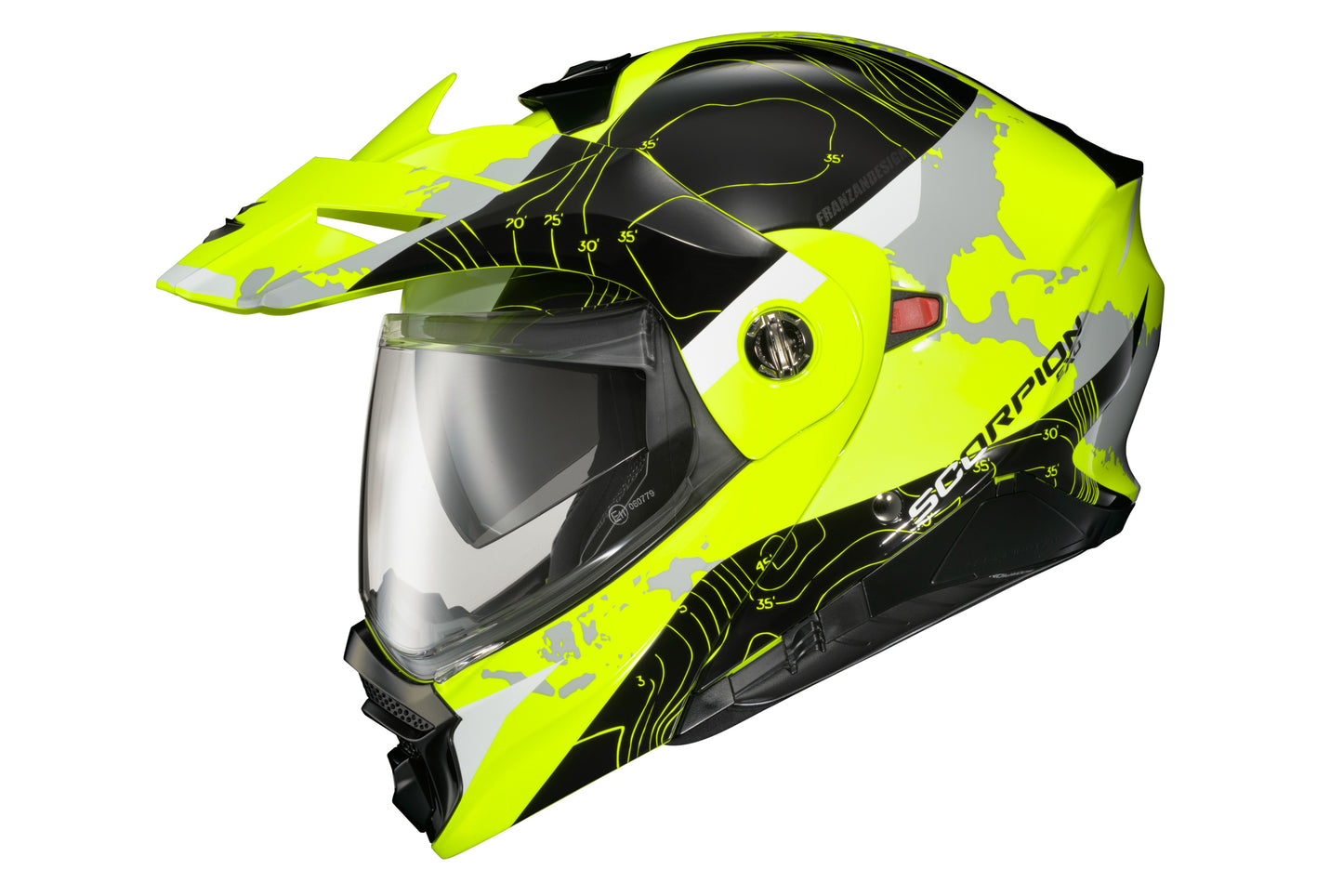 Exo At960 Modular Helmet Topographic Hi Vis/Black 3x