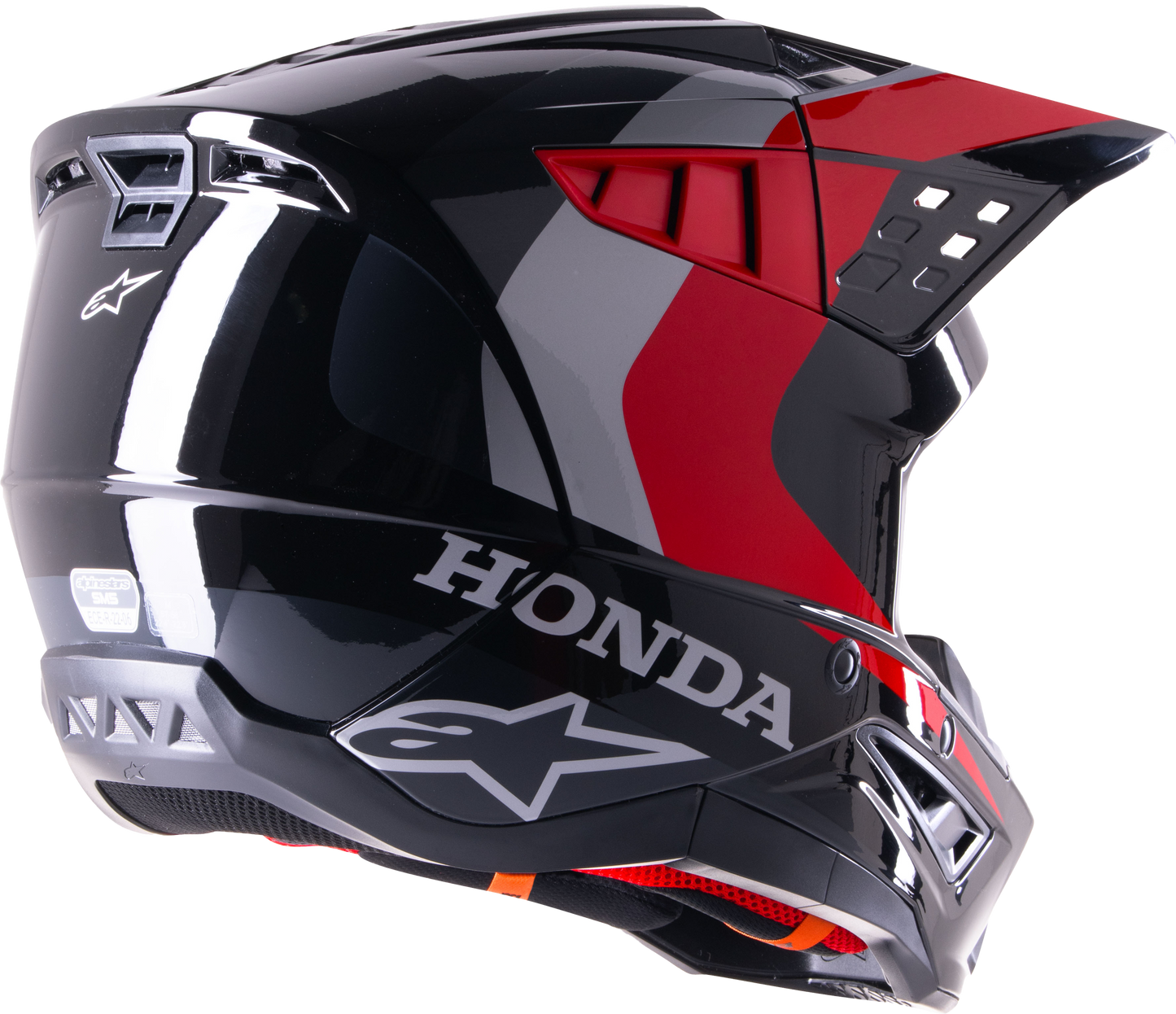 Honda S M5 Helmet Black/Red Glossy Sm