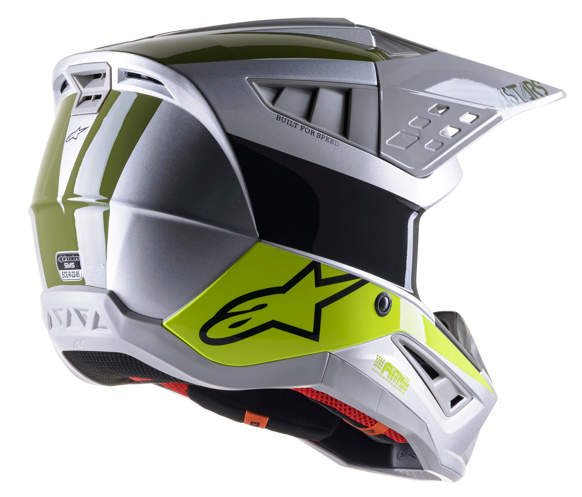 S M5 Bond Helmet Slvr/Ylw Fluo/Mltry Grn Md