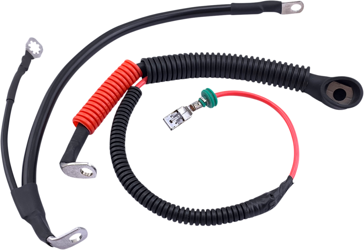 DRAG SPECIALTIES Black Battery Cable Set - '09-'13 FLH/T E25-0091B-D7