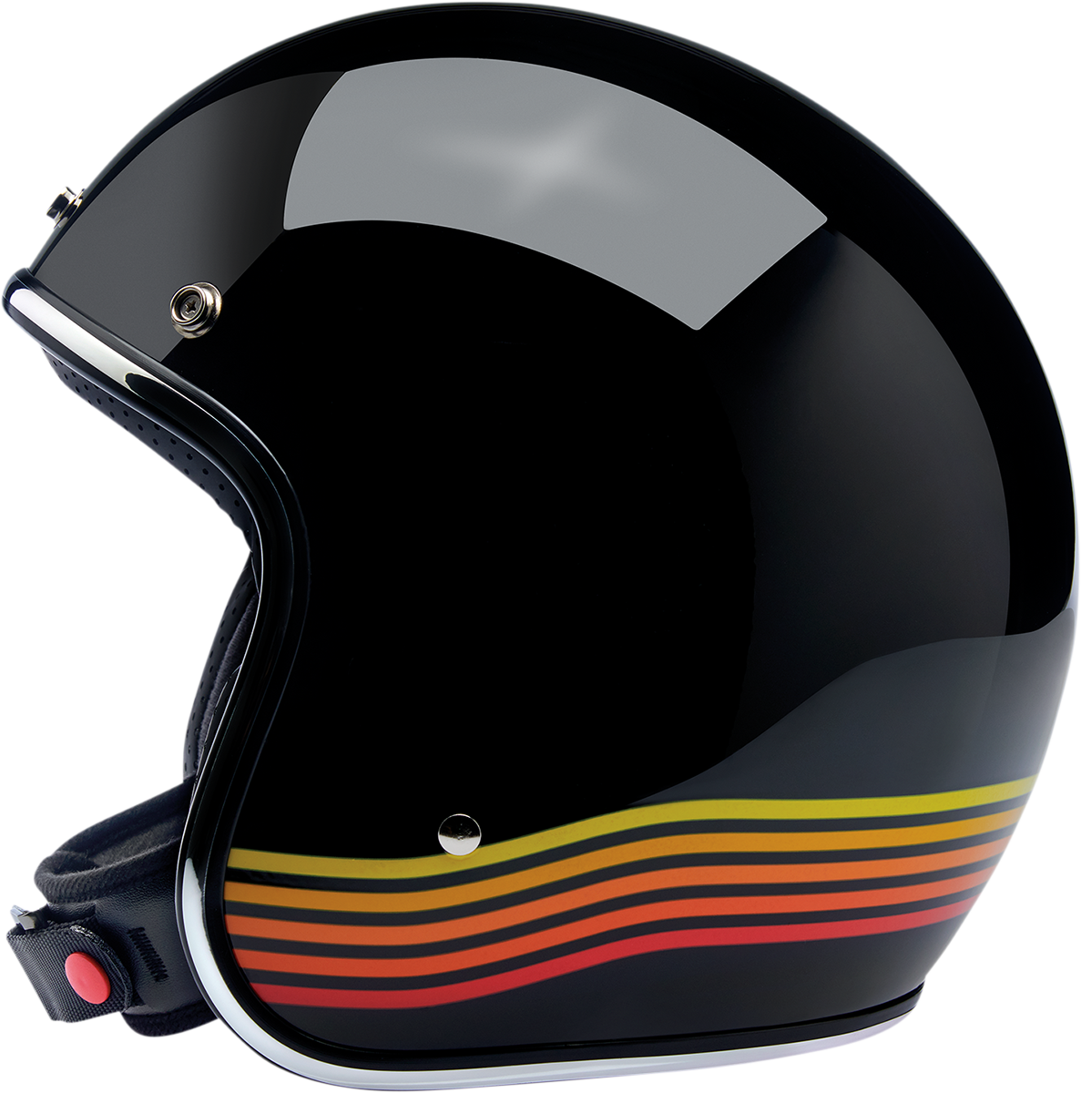 BILTWELL Bonanza Helmet - Gloss Black Spectrum - XS 1001-536-201