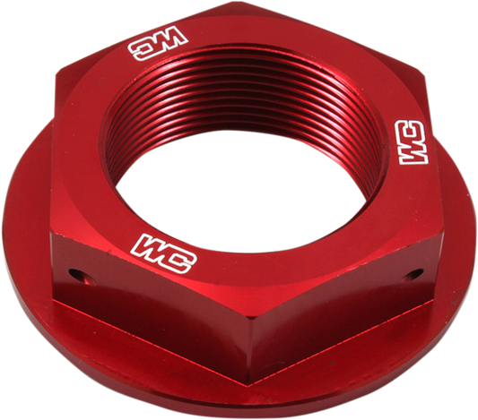 WORKS CONNECTION Steering Stem Nut - Red - Yamaha 24-365