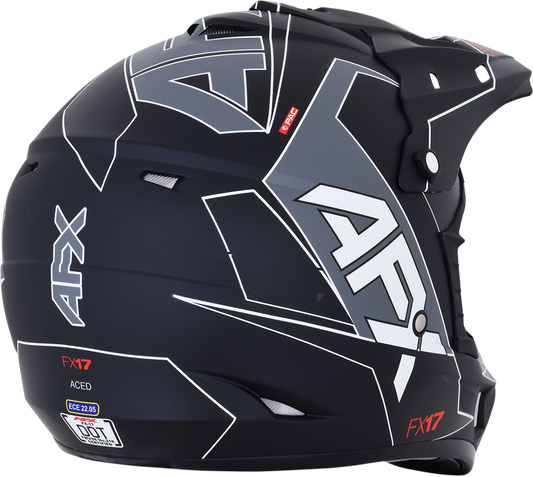 AFX FX-17 Helmet - Aced - Matte Black/White - XL 0110-6492