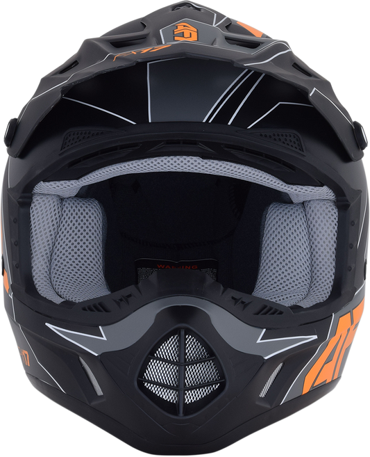 AFX FX-17 Helmet - Aced - Matte Black/Orange - Medium 0110-6505