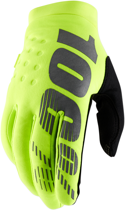 100% Brisker Gloves - Fluo Yellow/Black - Medium 10003-00016