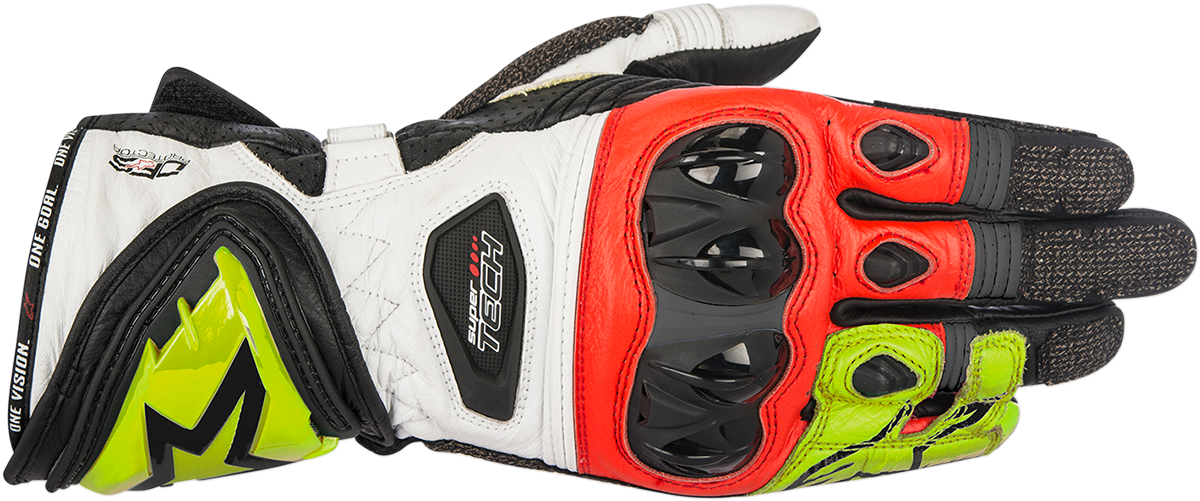ALPINESTARS Supertech Gloves - Black/Yellow/Red - XL 3556017-1536-XL