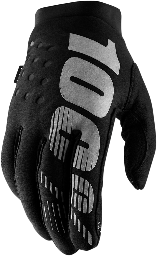 100% Brisker Gloves - Black/Gray - Medium 10003-00001