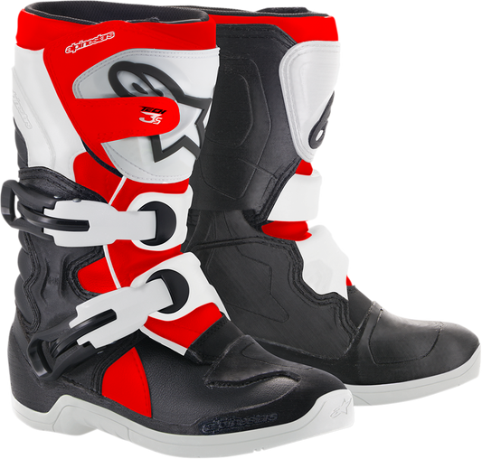 ALPINESTARS Youth Tech 3S Boots - Black/White/Red - US 1 2014518-1231-1