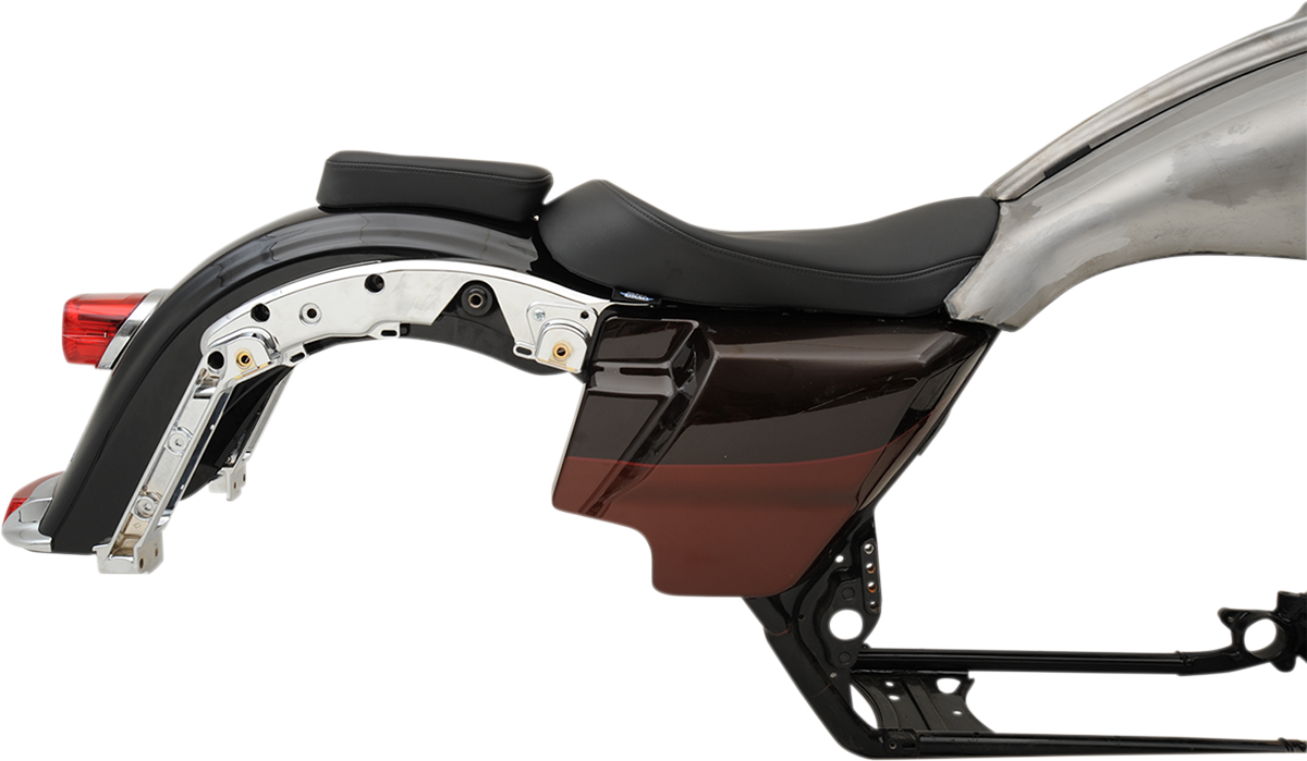 DRAG SPECIALTIES Solo Seat - Smooth - Ness Winged Tank - FL '08-'22 0801-1067
