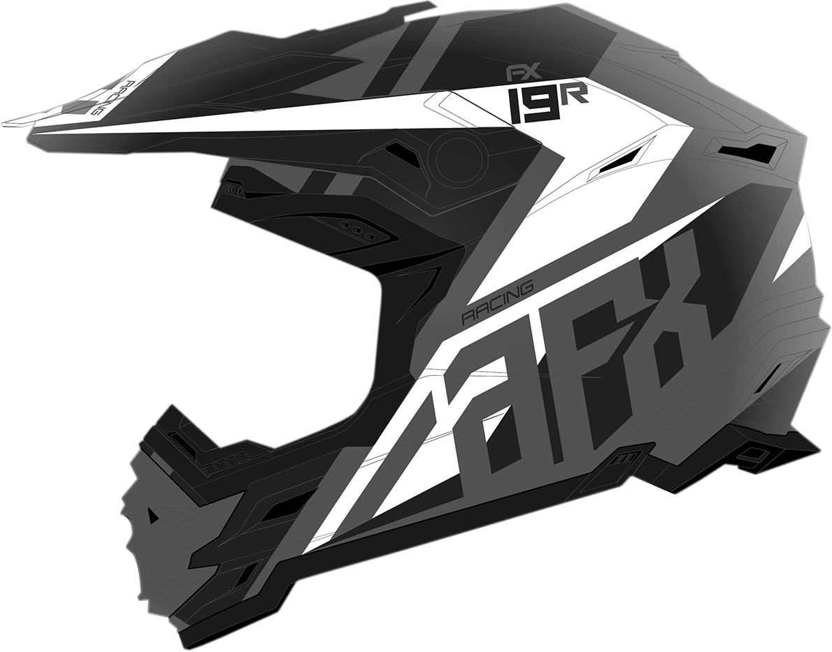 AFX FX-19R Helmet - Racing - Frost Gray - 2XL 0110-7077