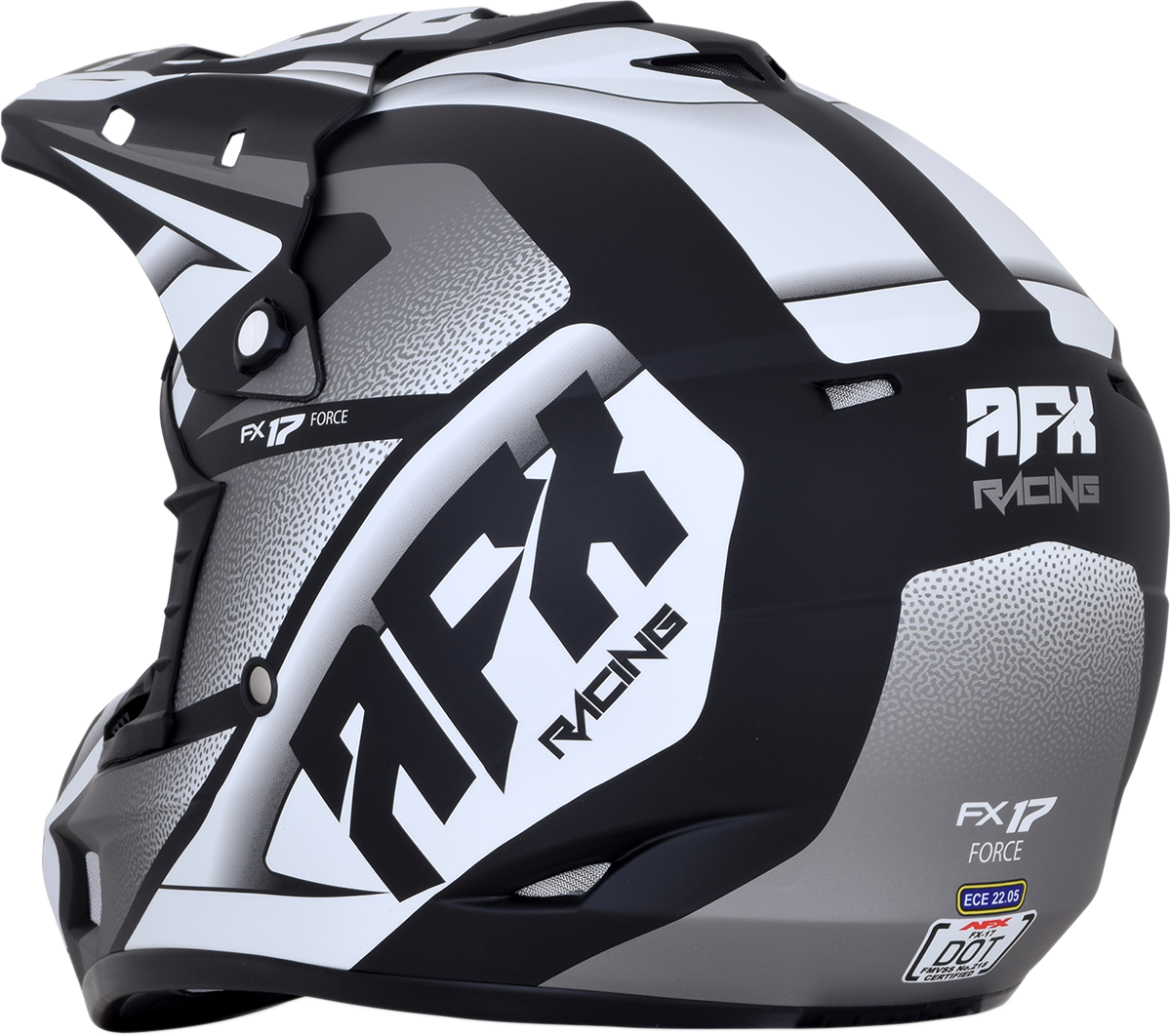 AFX FX-17 Helmet - Force - Matte Black/White - Medium 0110-5198