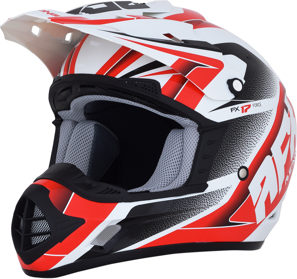 AFX FX-17 Helmet - Force - Pearl White/Red - Large 0110-5246