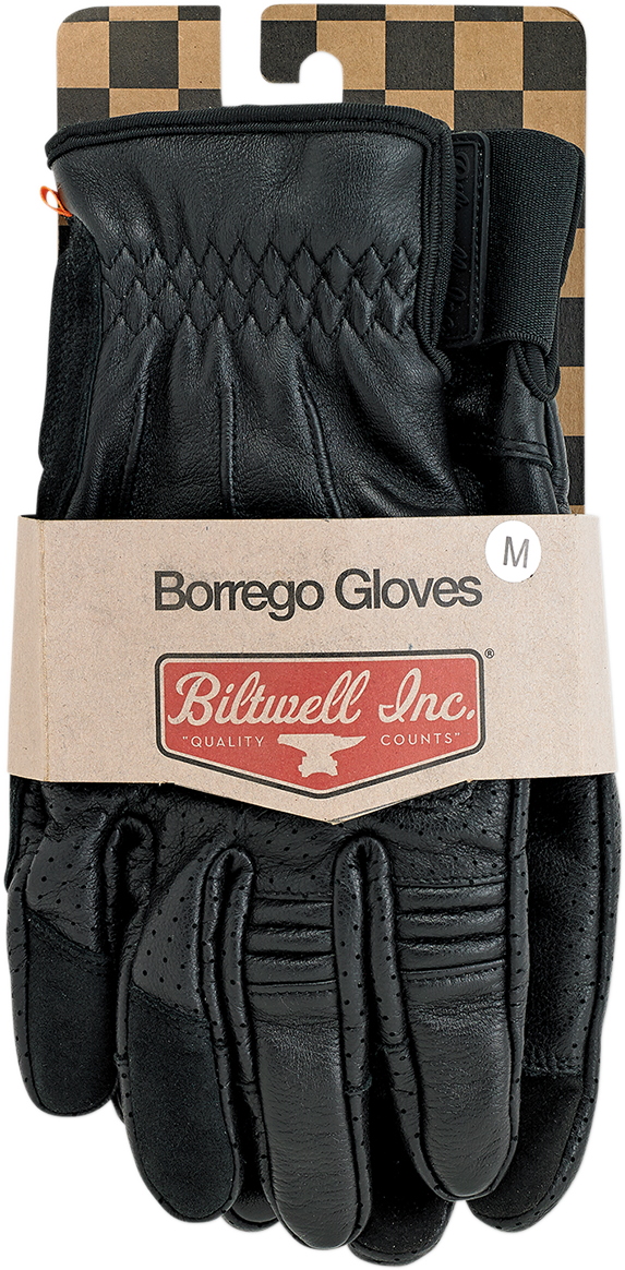 BILTWELL Borrego Gloves - Black - Large 1506-0101-304