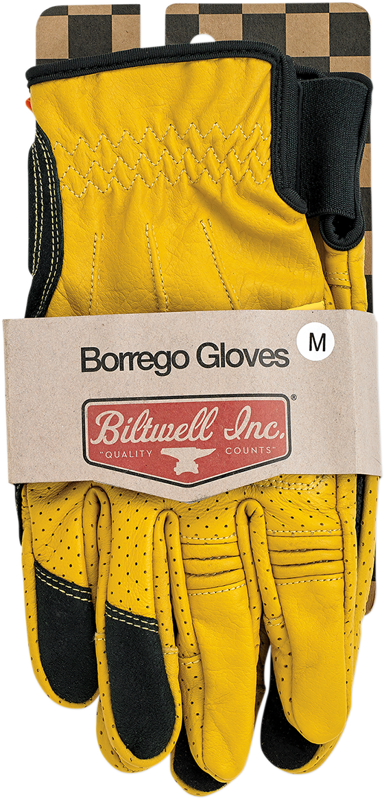BILTWELL Borrego Gloves - Gold -Medium 1506-0701-303