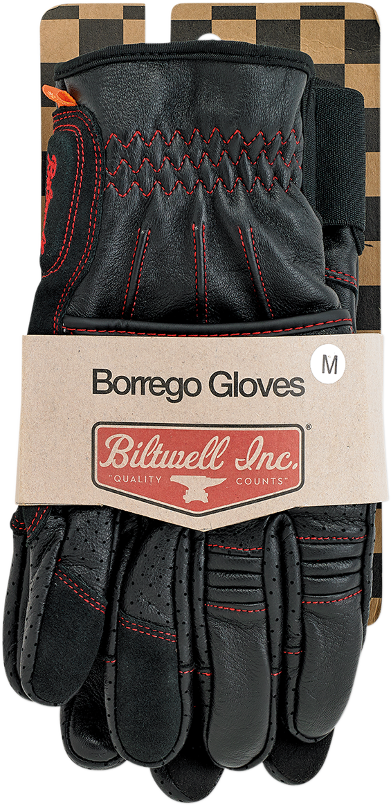 BILTWELL Borrego Redline Gloves - Large 1506-0108-304