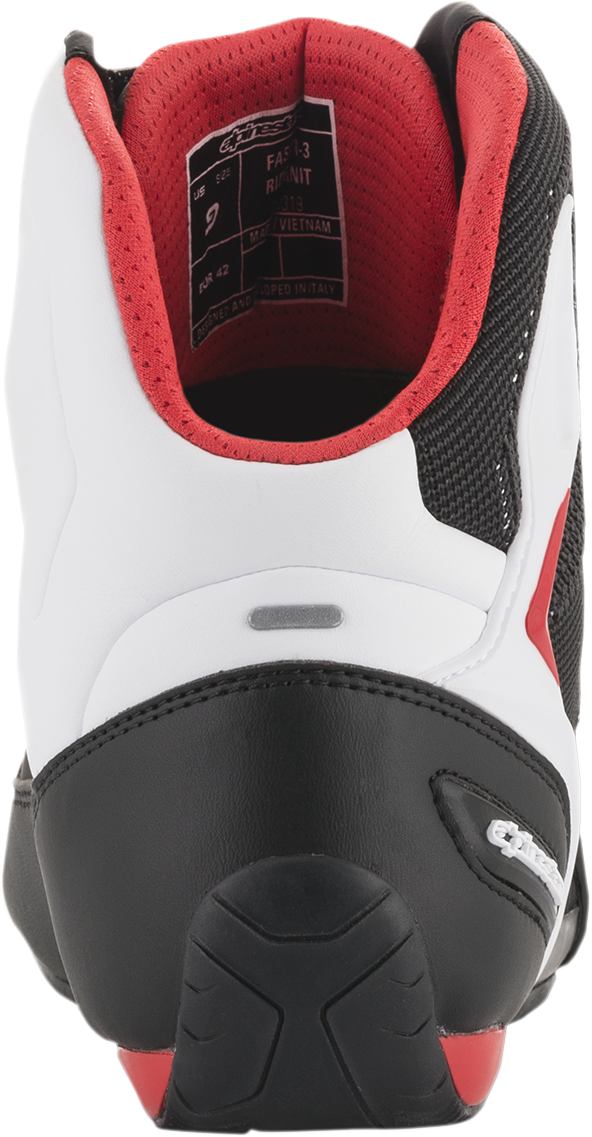 ALPINESTARS Faster-3 Rideknit Shoes - Black/White/Red - US 10.5 2510319123-10.5