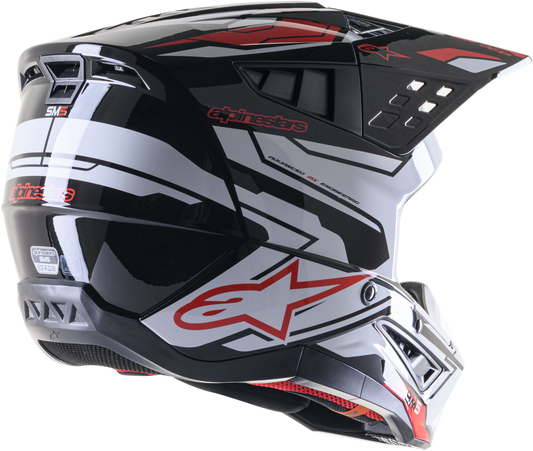 S M5 Action 2 Helmet Blk/Wht/Brt Rd Glossy Xl