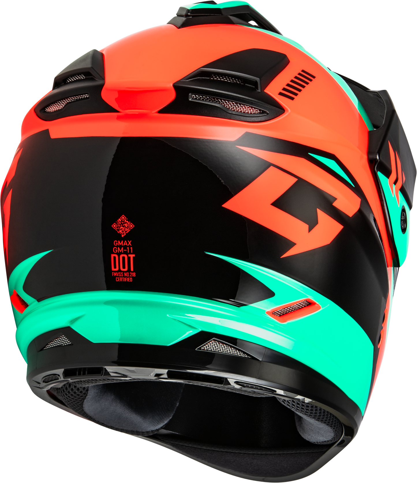 Gm 11s Ronin Snow Helmet W/ Elec Shld Black/Aqua/Coral Lg