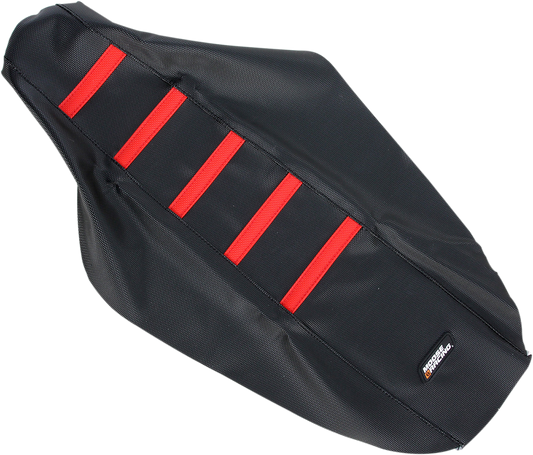 MOOSE RACING Ribbed Seat Cover - Black Cover/Red Ribs - Honda CR12500-331RT