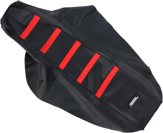 MOOSE RACING Ribbed Seat Cover - Black Cover/Red Ribs - Honda CR8096-331RT