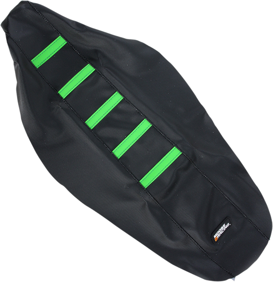 MOOSE RACING Ribbed Seat Cover - Black Cover/Green Ribs - Kawasaki KXF45012-334RT