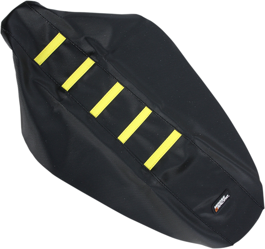 MOOSE RACING Ribbed Seat Cover - Black Cover/Yellow Ribs - Suzuki RMZ45008-331RT