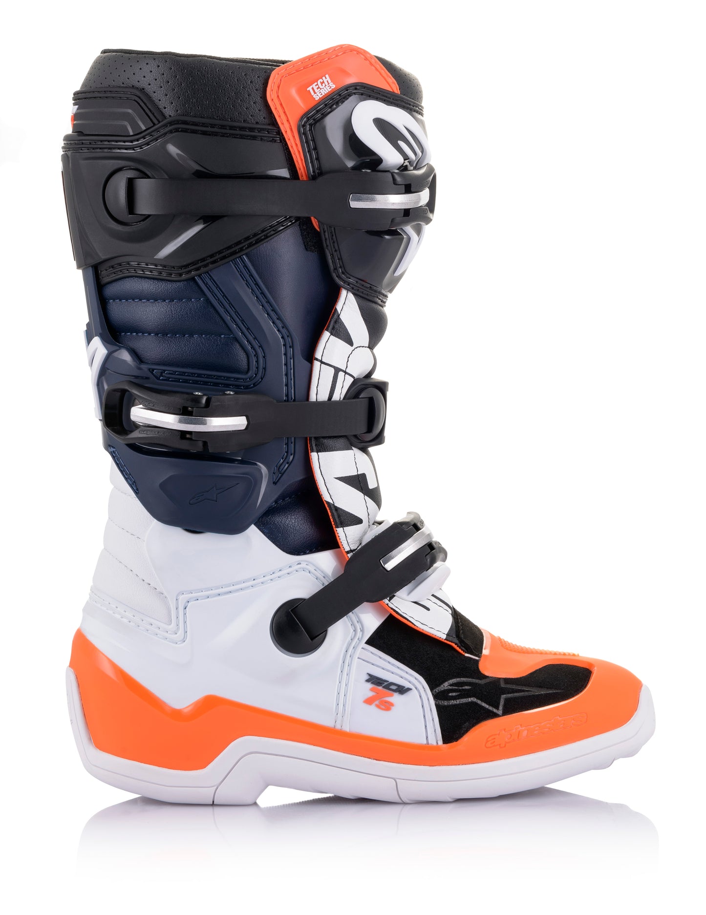 Tech 7s Boots Black/White/ Orange Fluo Sz 05