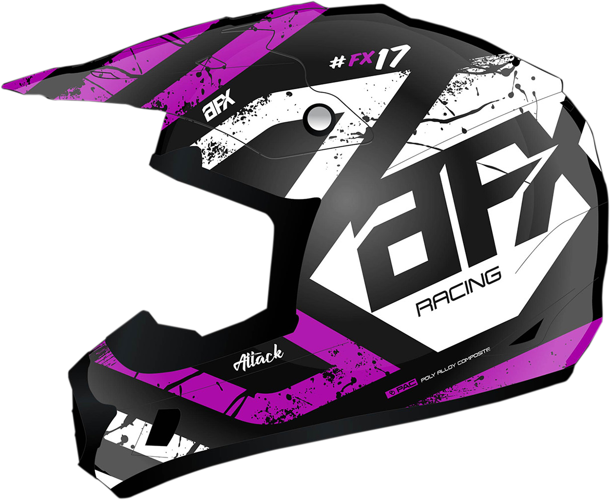 AFX FX-17 Helmet - Attack - Matte Black/Fuchsia - Large 0110-7169