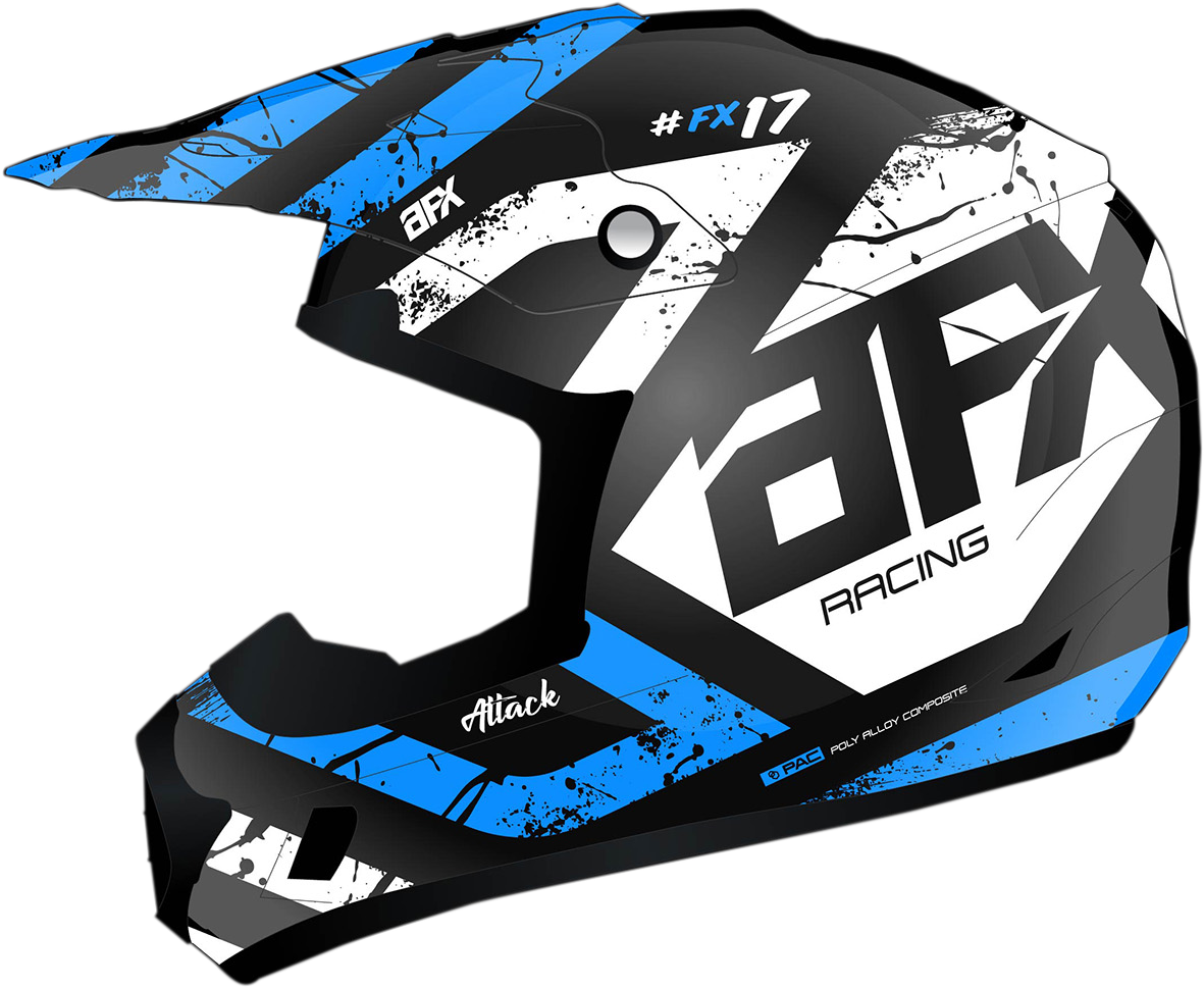 AFX FX-17Y Helmet - Attack - Matte Black/Blue - Medium 0111-1409