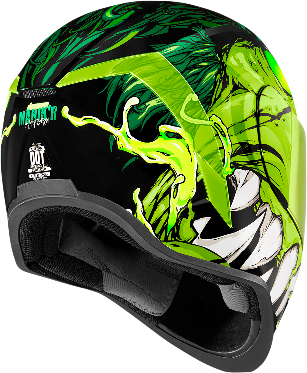 Manik R ICON Airform* Helmet - Manik'R - Green - Large 0101-13871 – BrickCityMotoCo