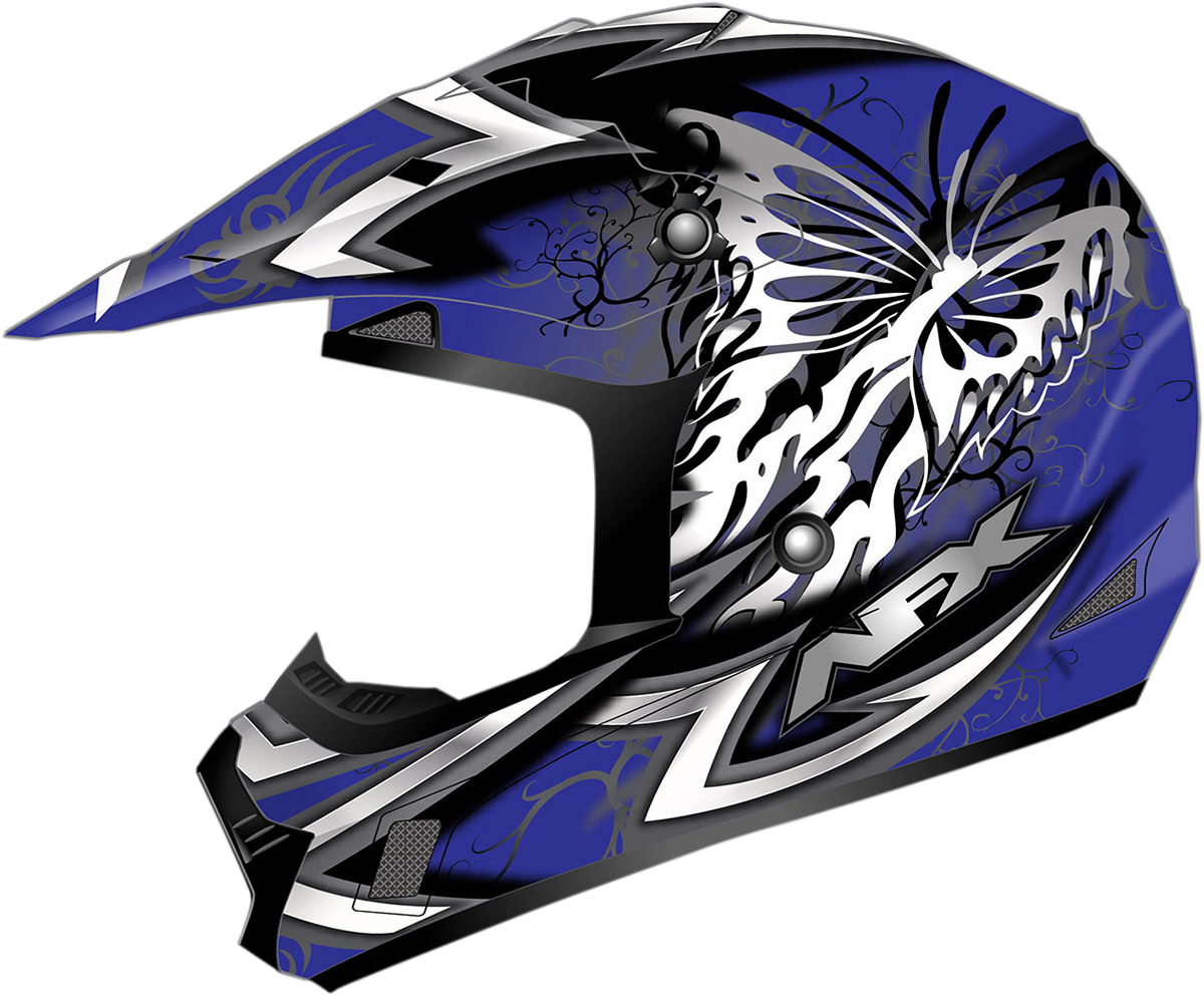 AFX FX-17Y Helmet - Butterfly - Matte Blue - Small 0111-1387