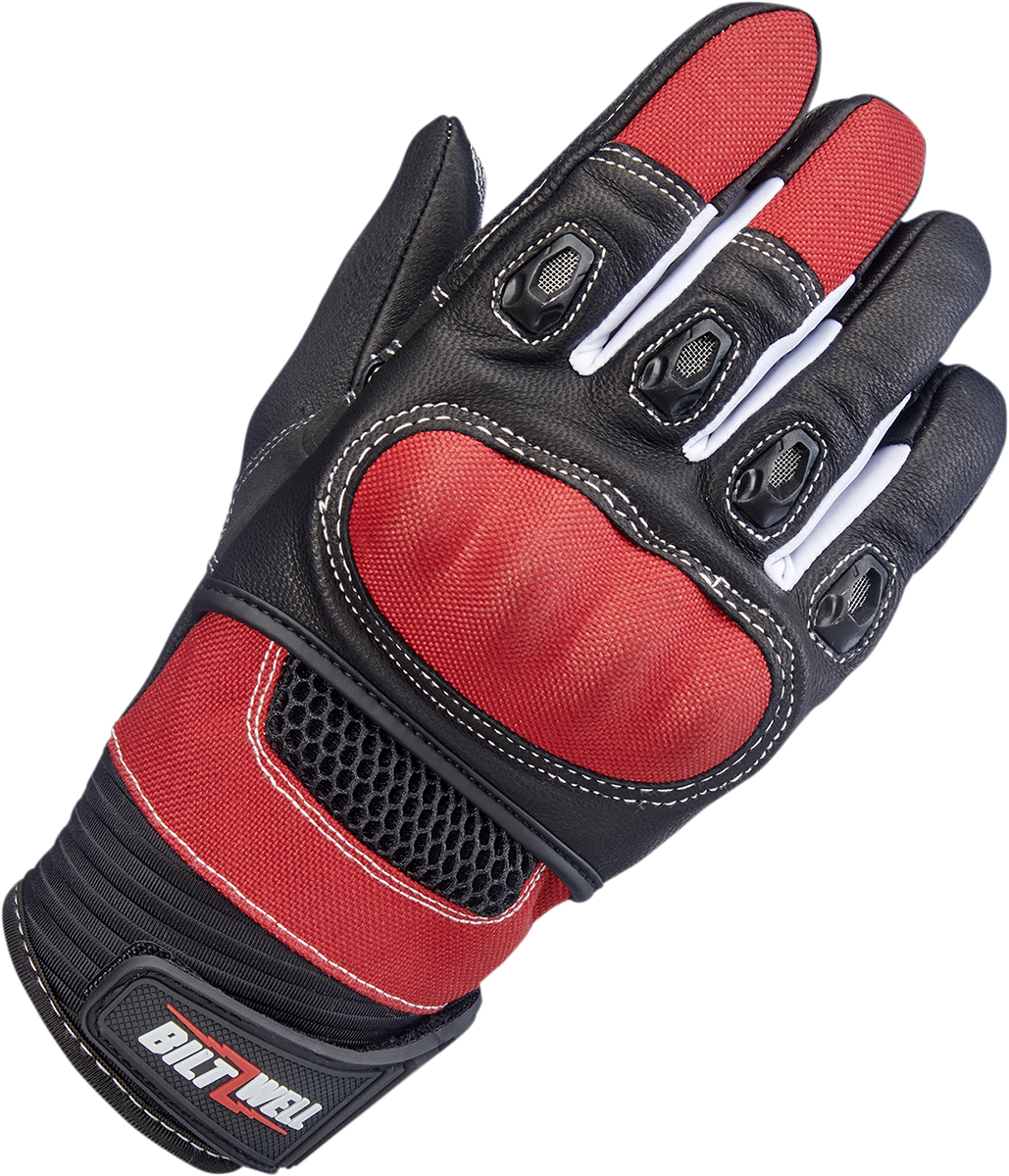 BILTWELL Bridgeport Gloves - Red/Black - Large 1509-0801-304
