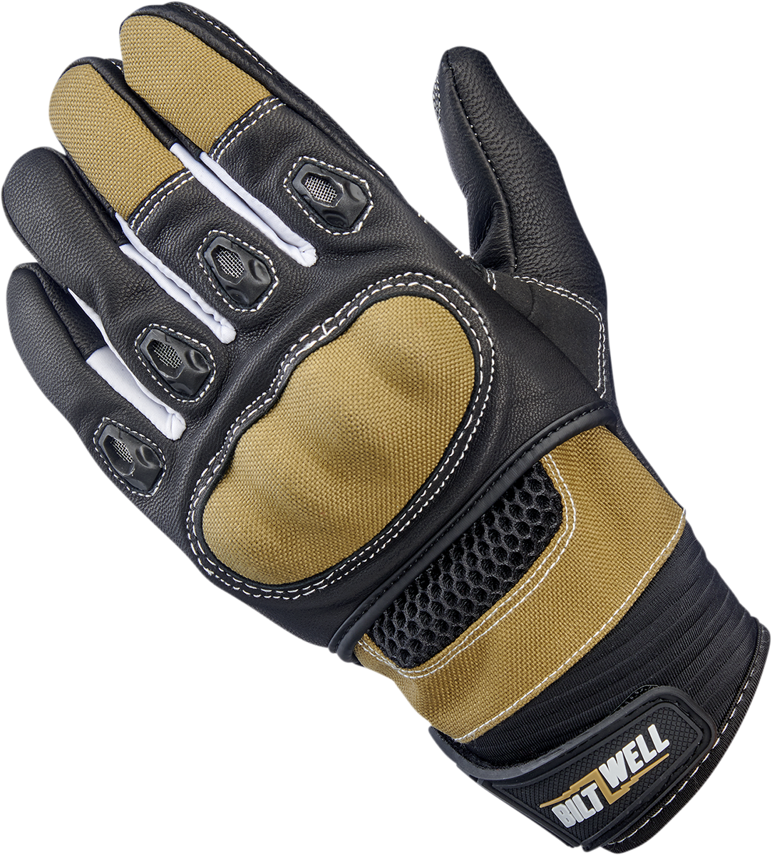 BILTWELL Bridgeport Gloves - Tan/Black - Small 1509-0901-302